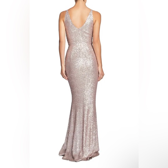 DRESS THE POPULATION Harper Plunge Neck Sequin Gown - Picture 4 of 7